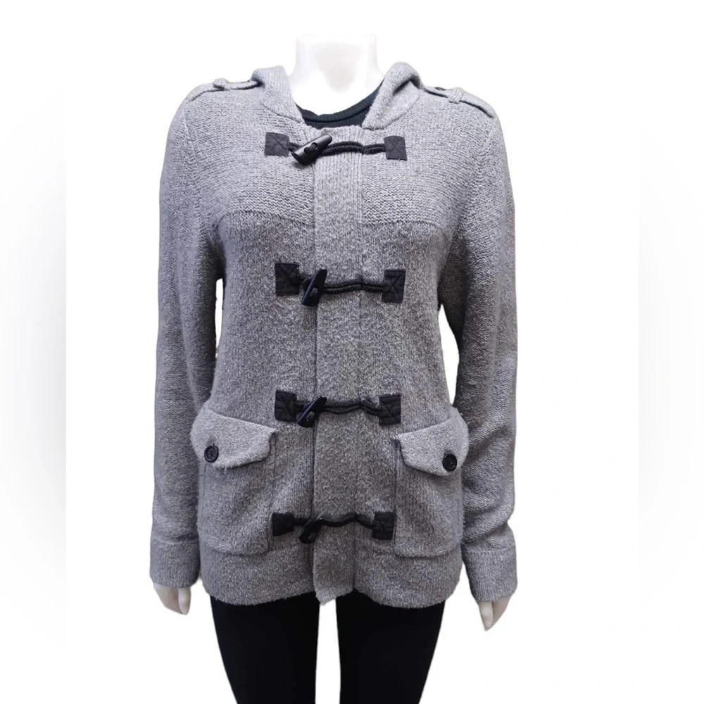 Topman  Wool Blend Hooded Cardigan Toggle Closure Size Small